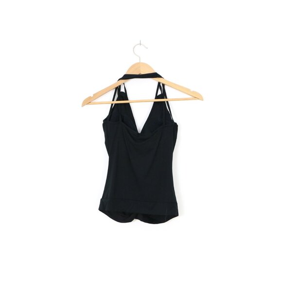 Intimissimi Black Rouched Racer Back V Neck Tank Top - Picture 7 of 9